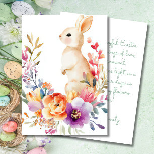 Custom Easter Card with Easter Eggs and Flowers