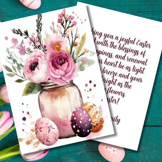 Custom Easter Card with Easter Eggs and Flowers (Creator Uploaded)