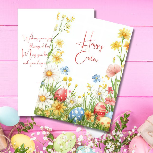 Custom Easter Card with Easter Eggs and Flowers (Creator Uploaded)