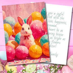Custom Easter Card with Flowers and Easter Eggs