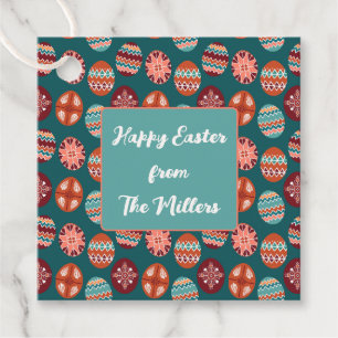 Custom Easter Egg Pattern Gift Tag