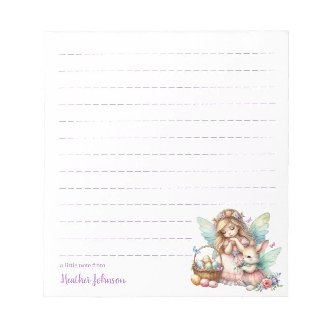 Custom Easter Fairy Notepad (Front)