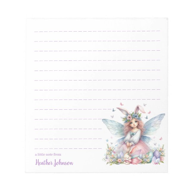 Custom Easter Fairy Notepad (Front)