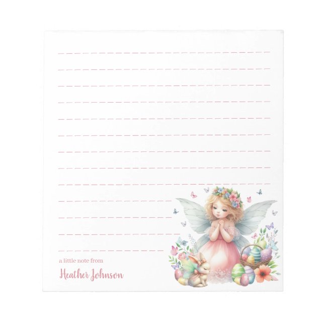 Custom Easter Fairy Notepad (Front)