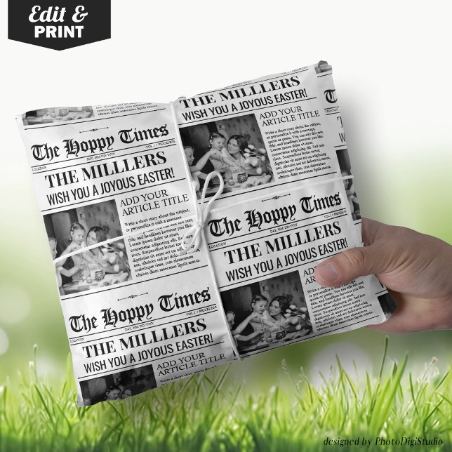Custom Easter Gift Wrap, Newspaper Wrapping Paper (Custom Easter Gift Wrap, Newspaper Wrapping Paper)