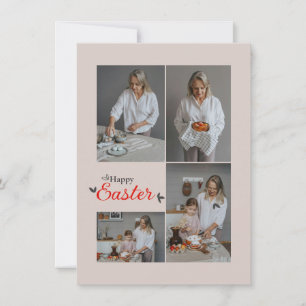 Custom Easter Photo Collage Flat Holiday Card