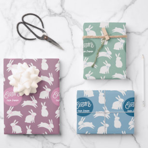 Custom Easter Rabbit Wrapping Paper Sheet Set of 3