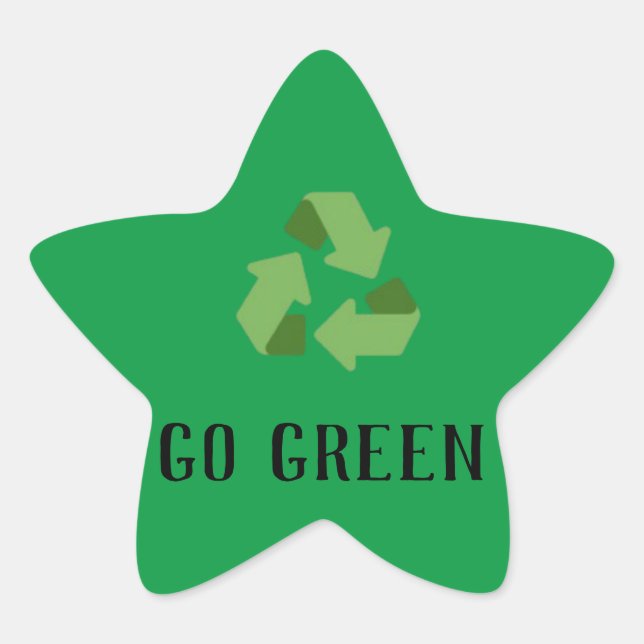 custom Eco-friendly go green logo  Star Sticker (Front)