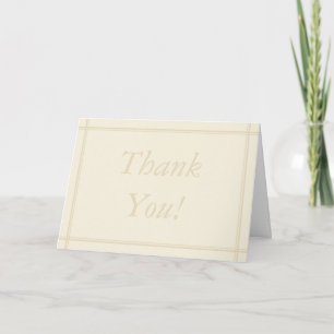 Custom Ecru and Cream Thank You Card Stationary