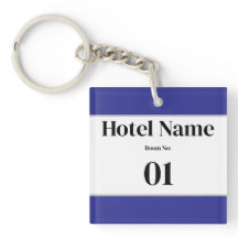Custom Editable Hotel Room Keychain | Personalised