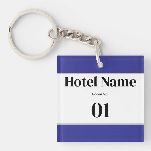 Custom Editable Hotel Room Keychain | Personalised (Front)