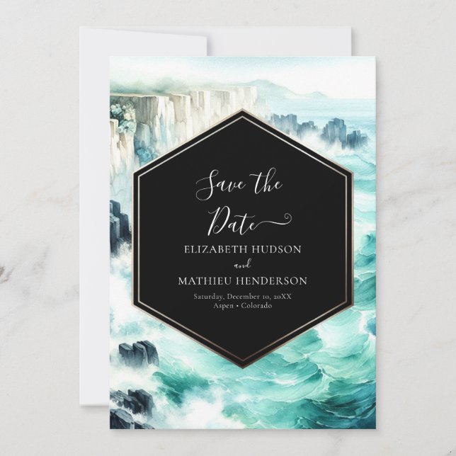 Custom Editable Nautical Wedding Save The Date (Front)