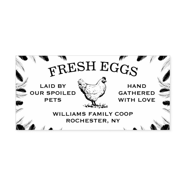 Custom Egg Carton Labels for Your Farm or Backyard Self-inking Stamp (Design)