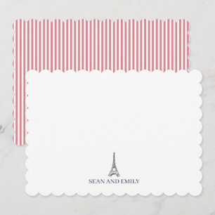 Custom Eiffel Tower Wedding Stationary Thank You Card