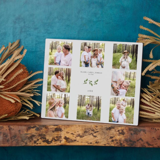 Custom Eight Photo Family Collage Plaque (Side)