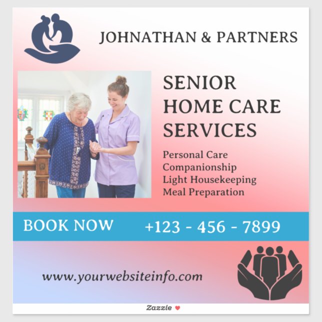 Custom Elderly Home Care Services Vinyl  (Sheet)