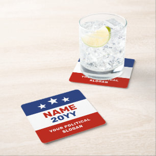 Custom Election Campaign Square Paper Coaster