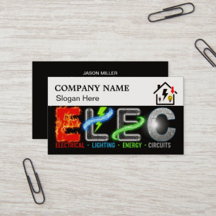 Custom Electrician Business Card with Company Logo