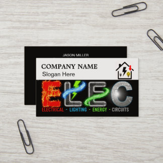 Custom Electrician Business Card with Company Logo