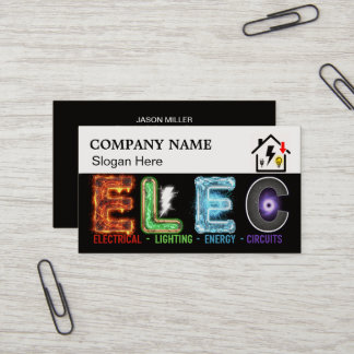 Custom Electrician Business Card with Company Logo