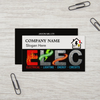 Custom Electrician Business Card with Company Logo