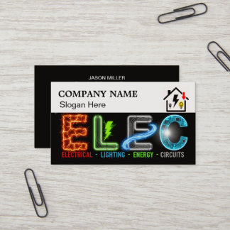 Custom Electrician Business Card with Company Logo