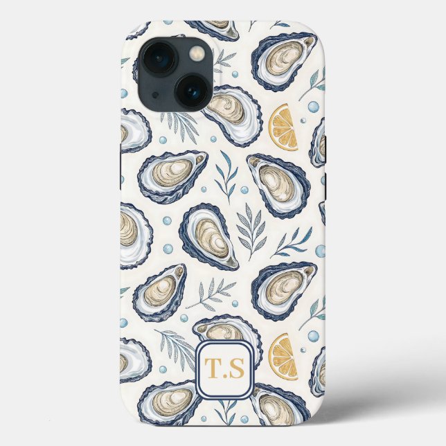 Custom Elegance with Maine Oysters Case-Mate iPhone Case (Back)