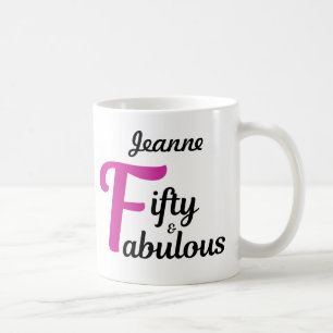 Custom Elegant 50 and Fabulous Birthday Party  Coffee Mug