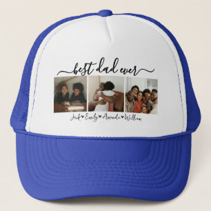 Custom Elegant Best dad ever Photo collage Trucker Hat