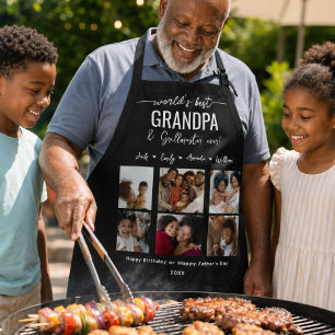 Custom Elegant best GRANDPA ever Photo collage Apron