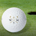 Custom Elegant Black And Gold Monogram Golf Balls<br><div class="desc">Personalise the initials to create a great monogram golf gift and keepsake. Designed by Thisisnotme©</div>