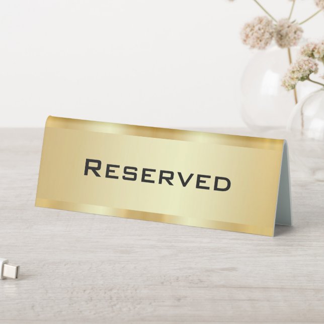 Custom Elegant Black Gold Colour Text Reserved (In SItu (Table))