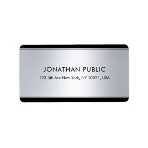 Custom Elegant Black Silver Template Address Label