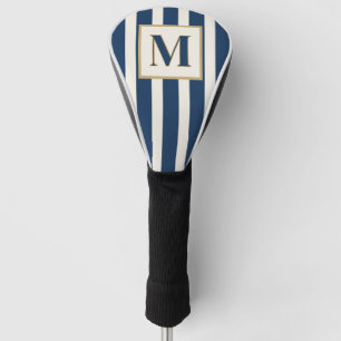 Custom Elegant Blue Monogram Golf Head Cover