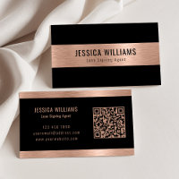 Custom Elegant Brushed Rose Gold Black QR Code