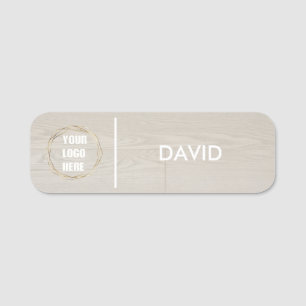 Custom Elegant Business Logo Basic Employee Staff  Name Tag
