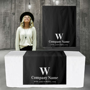 Custom Elegant Business Table Runner Banner White Tapestry