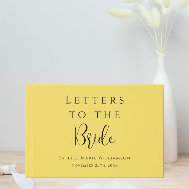 Custom Elegant Butter Yellow Letters to the Bride Guest Book (Creator Uploaded)
