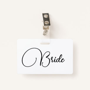 Custom Elegant Calligraphy Bride Bachelorette ID Badge