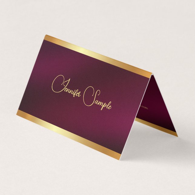 Custom Elegant Calligraphy Script Template Luxury Business Card (Front)