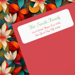 Custom Elegant Christmas Mail Return Address Label<br><div class="desc">Create your own custom, personalised, simple elegant modern plain return address label for the family's christmas mailings, with the name and address in red & green festive colours. Simply enter your name / family name / company name, and address. Perfect for both, home and business, personal and official mailings. Elegant...</div>