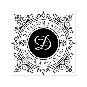 Custom Elegant Classy Monogram Return Address Self-inking Stamp