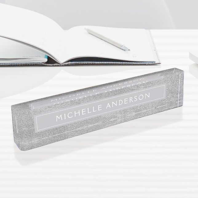 Custom Elegant Classy Silver Foil Nameplate (Creator Uploaded)