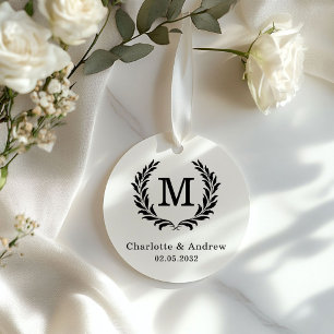 Custom Elegant Crest Monogram Wedding Rubber Stamp