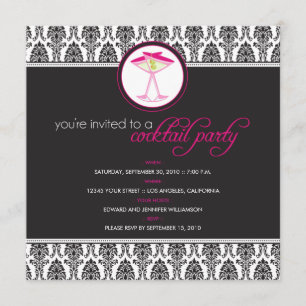 :custom: Elegant Damask Cocktail Party Invitation