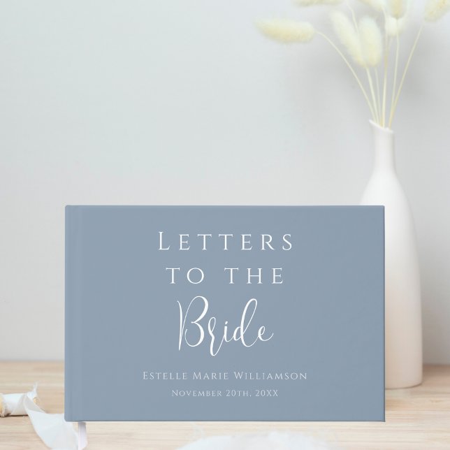 Custom Elegant Dusty Blue Letters to the Bride Guest Book (Creator Uploaded)