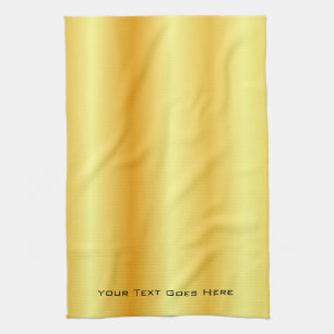 Custom Elegant Faux Gold Add Your Text Template Tea Towel