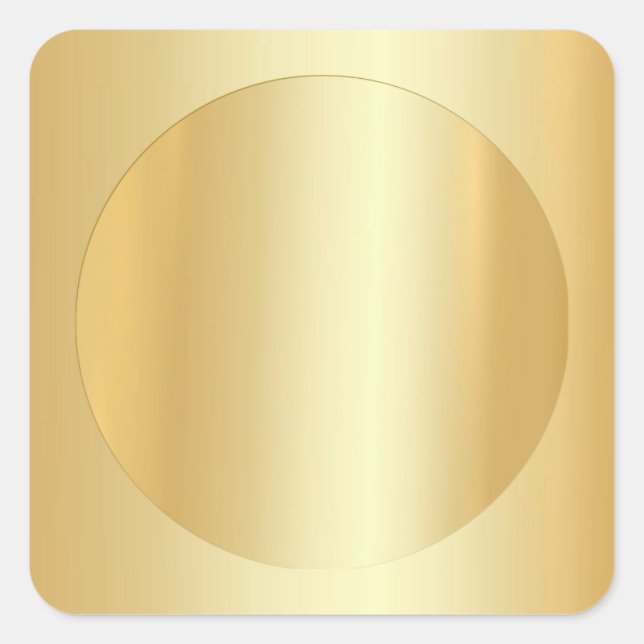 Custom Elegant Faux Gold Blank Glamourous Template Square Sticker (Front)