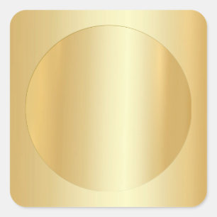 Custom Elegant Faux Gold Blank Glamourous Template Square Sticker