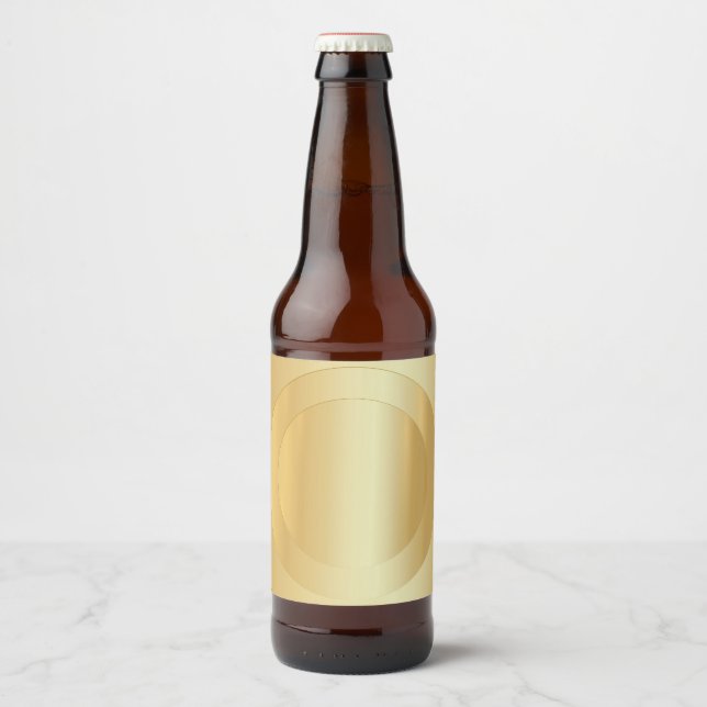 Custom Elegant Faux Gold Blank Template Beer Bottle Label (Front)
